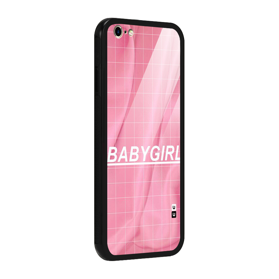 Baby Girl Check Glass Back Case for iPhone 6 Plus 6S Plus