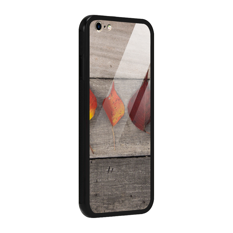Beautiful Wood Leafs Glass Back Case for iPhone 6 Plus 6S Plus