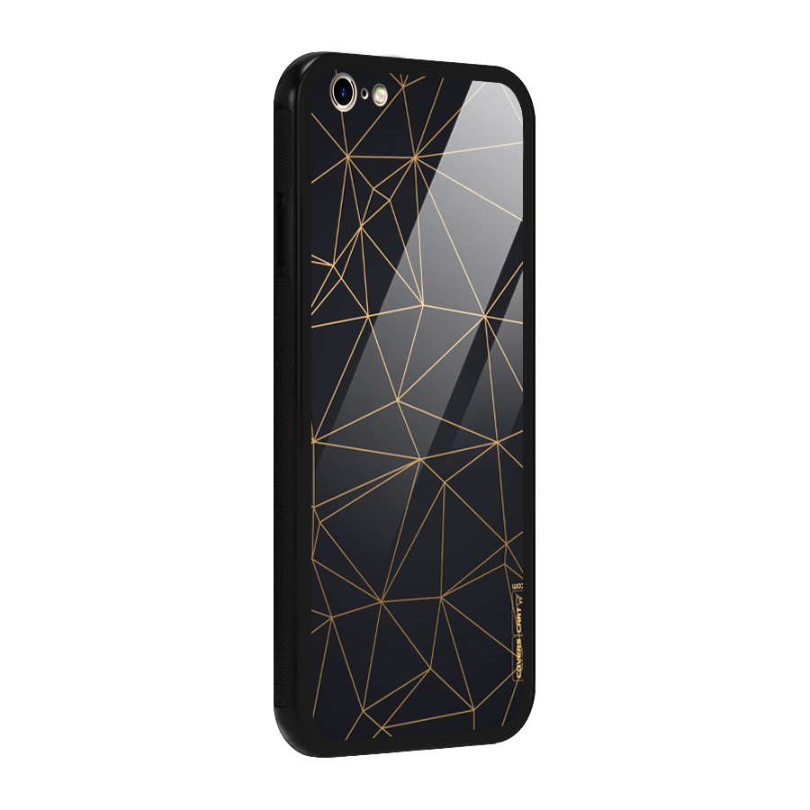 Black Golden Lines Glass Back Case for iPhone 6 Plus 6S Plus