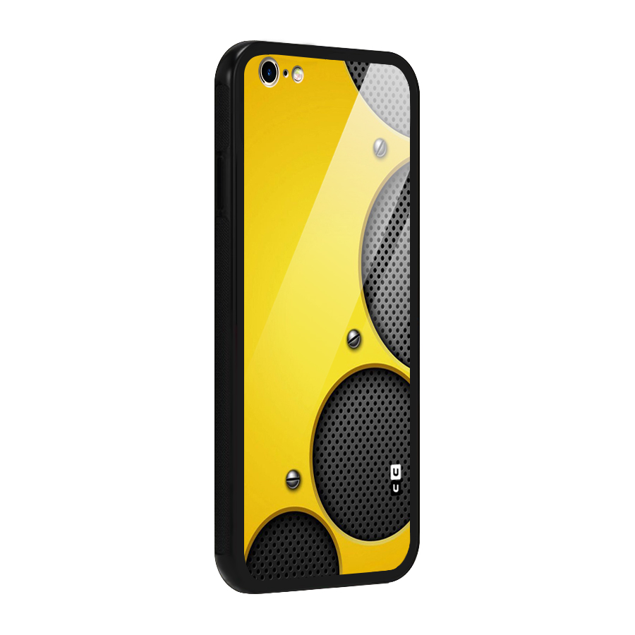 Black Net Yellow Glass Back Case for iPhone 6 Plus 6S Plus