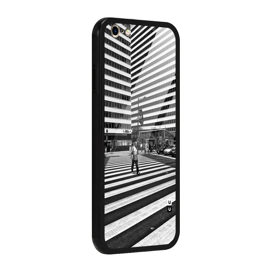 Black White Perspective Glass Back Case for iPhone 6 Plus 6S Plus