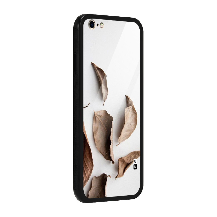 Brown Dusty Leaves Glass Back Case for iPhone 6 Plus 6S Plus