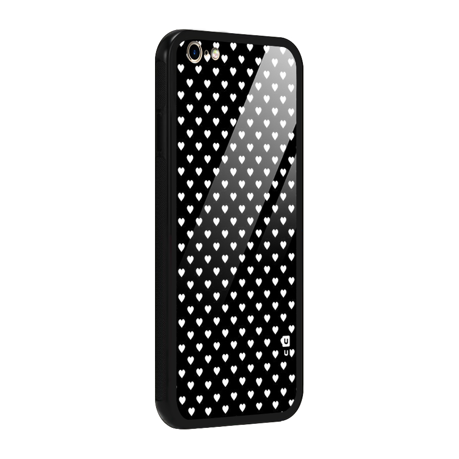 Classy Hearty Polka Glass Back Case for iPhone 6 Plus 6S Plus