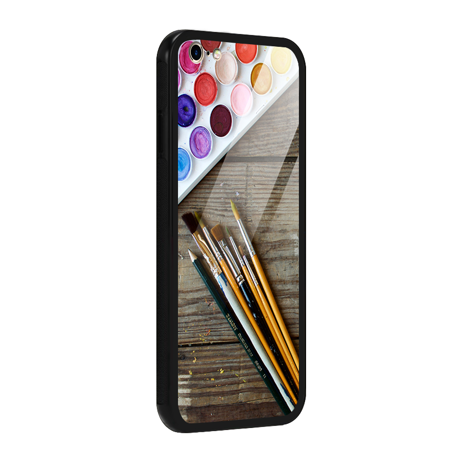 Color Palette and Brush Glass Back Case for iPhone 6 Plus 6S Plus