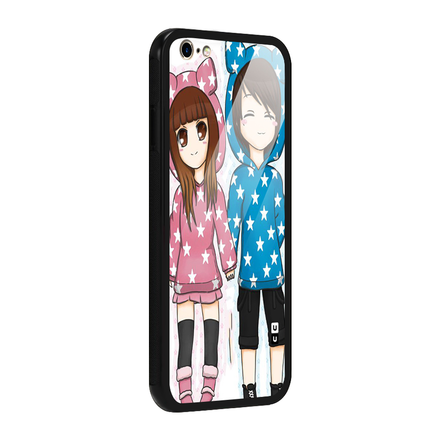 Couple In Stars Glass Back Case for iPhone 6 Plus 6S Plus
