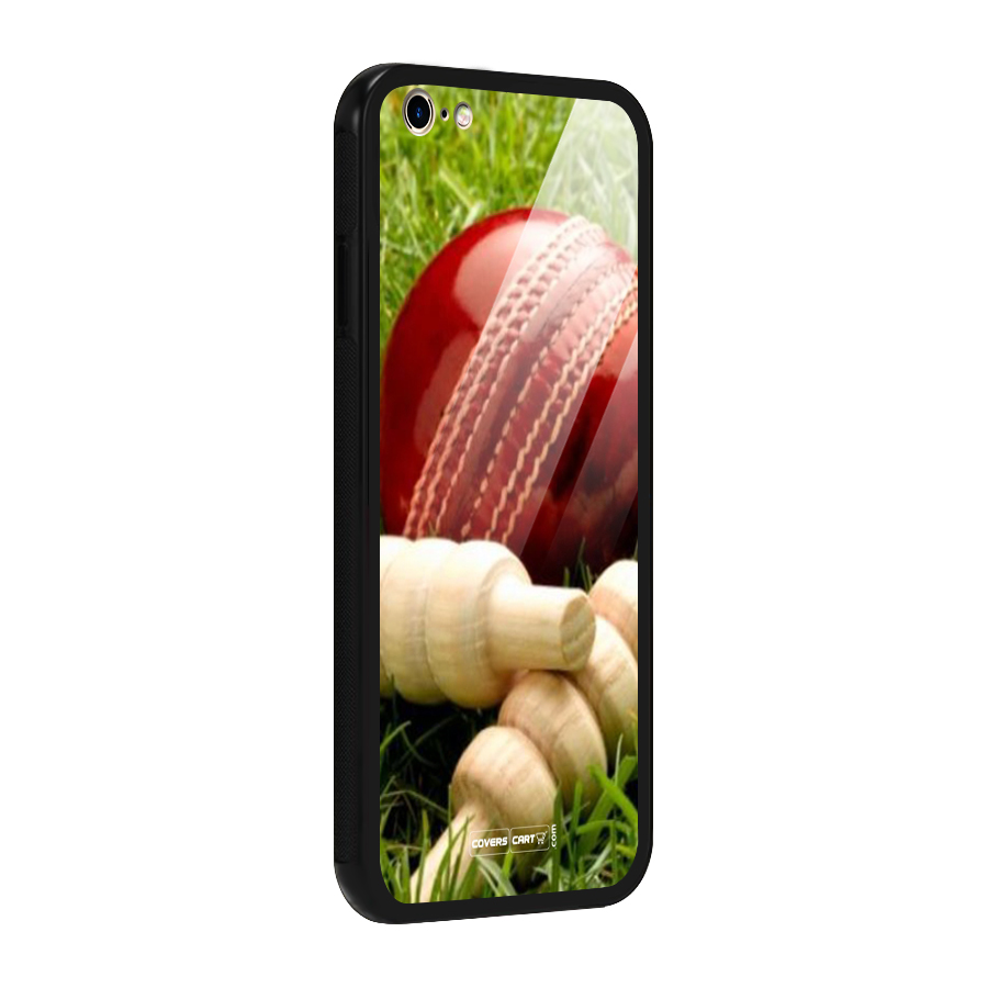Cricket Ball and Stumps Glass Back Case for iPhone 6 Plus 6S Plus