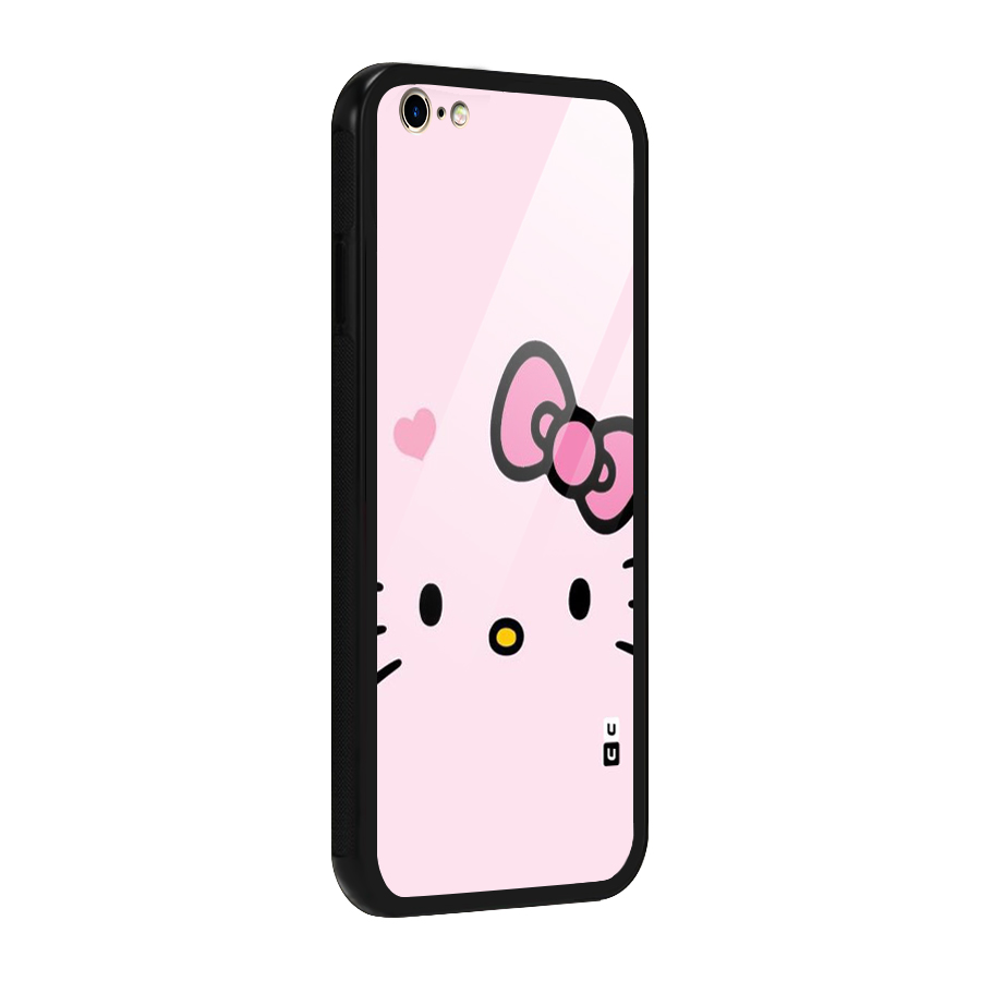 Cute Bow Face Glass Back Case for iPhone 6 Plus 6S Plus