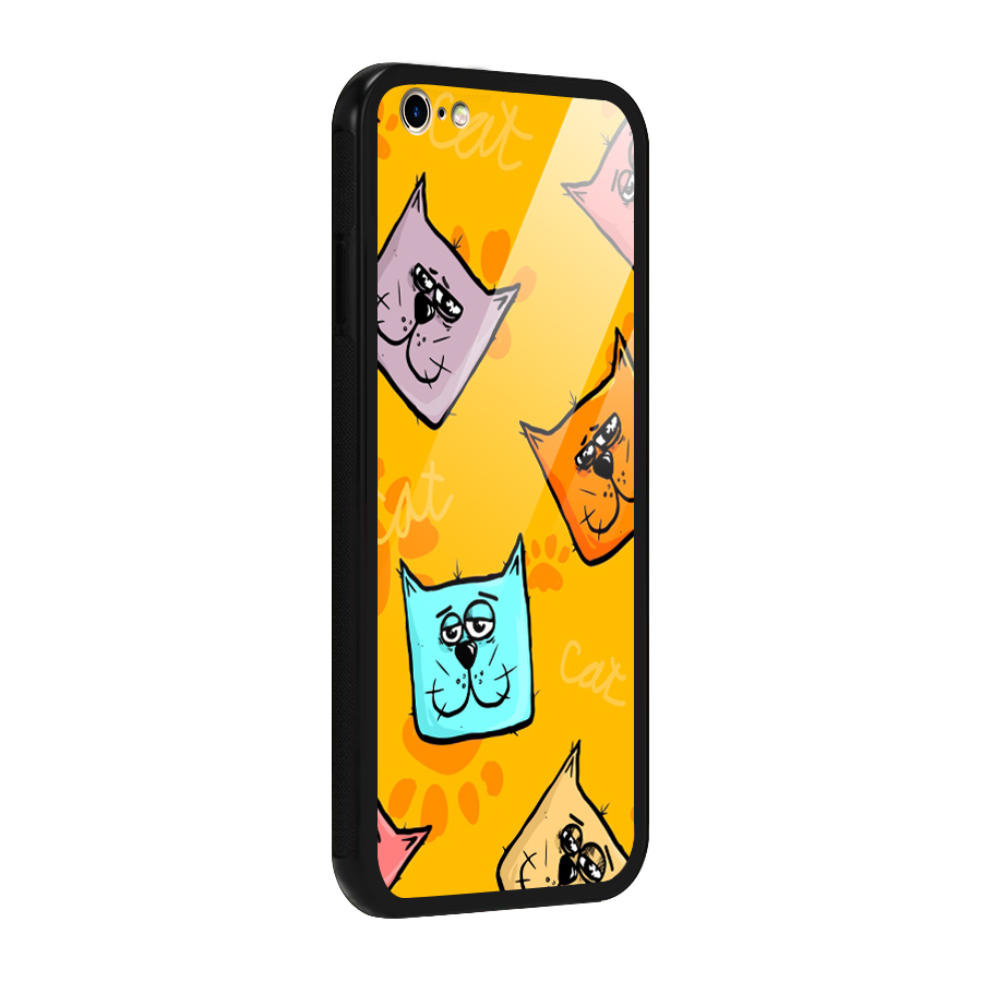 Cute Cat Pattern Glass Back Case for iPhone 6 Plus 6S Plus