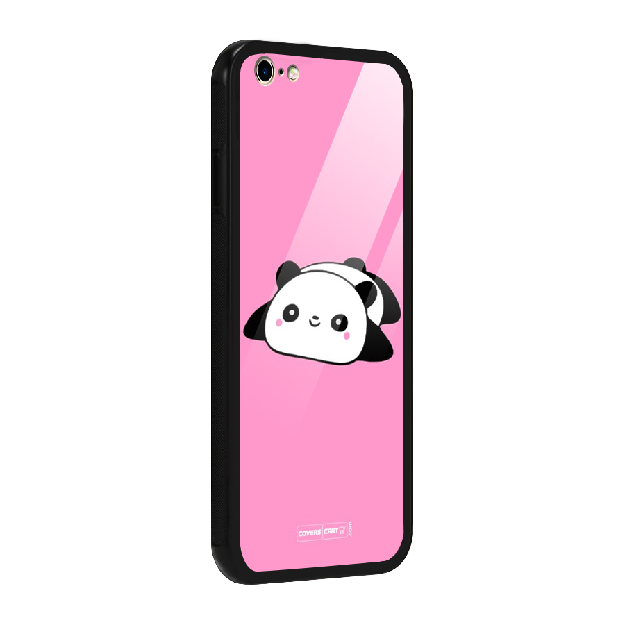 Cute Lazy Panda Glass Back Case for iPhone 6 Plus 6S Plus
