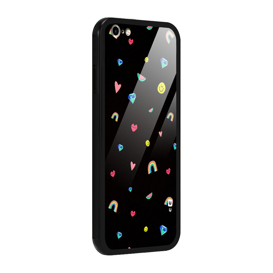 Cute Multicolor Shapes Glass Back Case for iPhone 6 Plus 6S Plus
