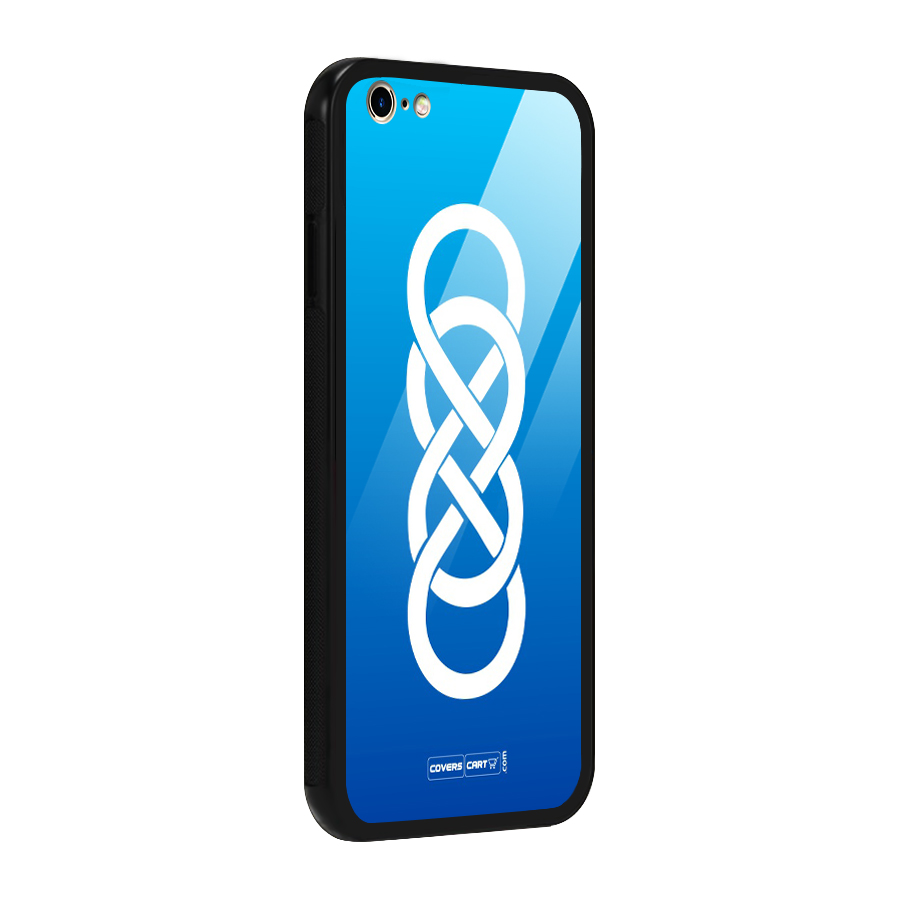 Double Infinity Blue Glass Back Case for iPhone 6 Plus 6S Plus