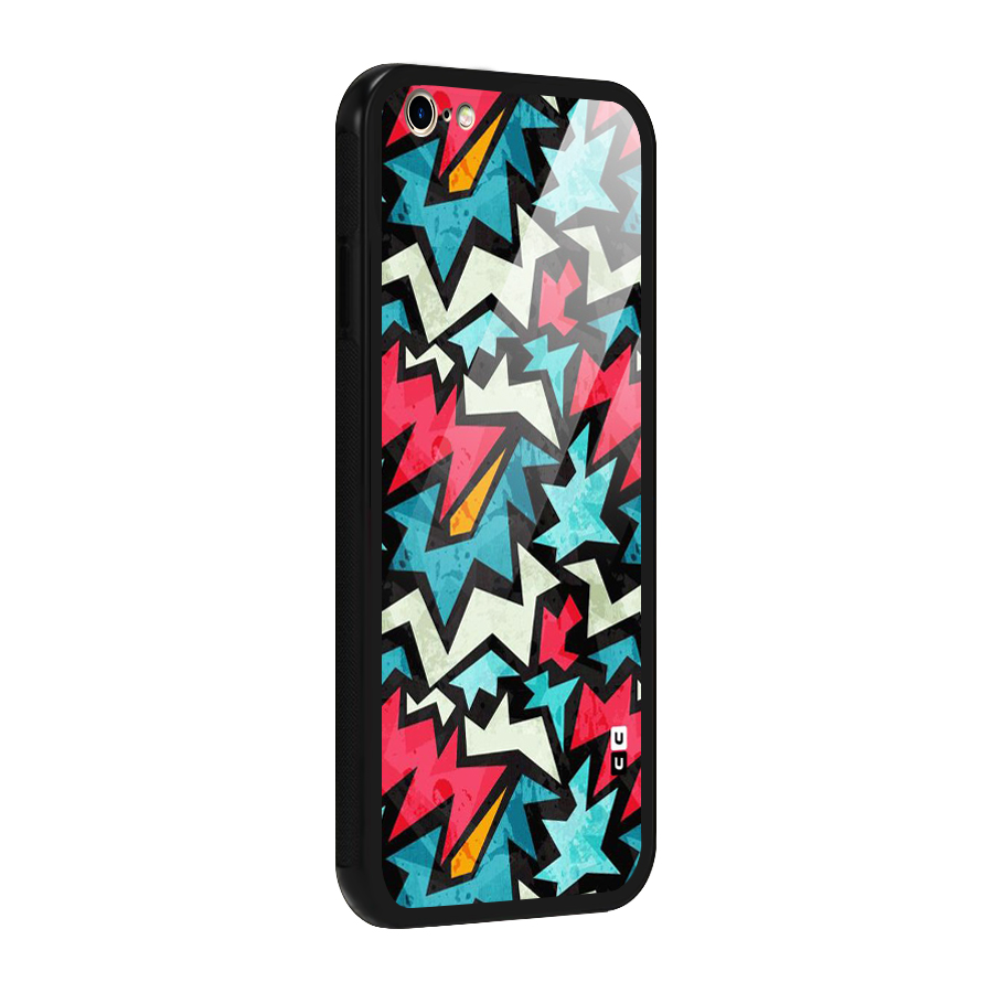 Electric Color Design Glass Back Case for iPhone 6 Plus 6S Plus