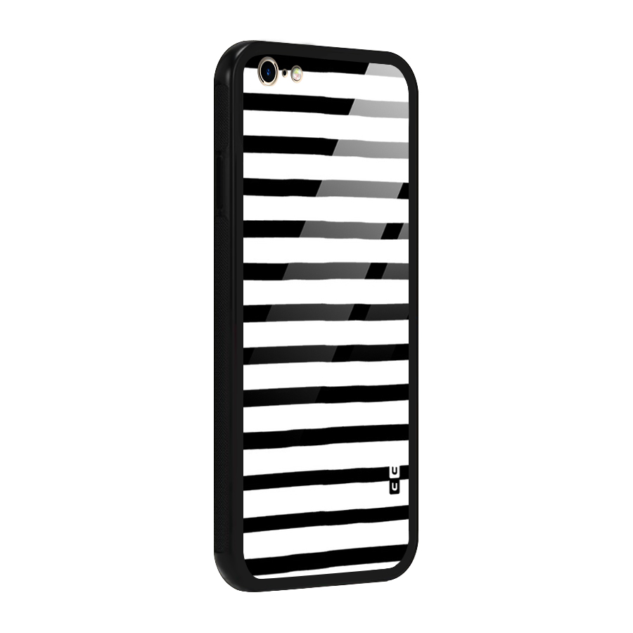 Elegant Basic Stripes Glass Back Case for iPhone 6 Plus 6S Plus