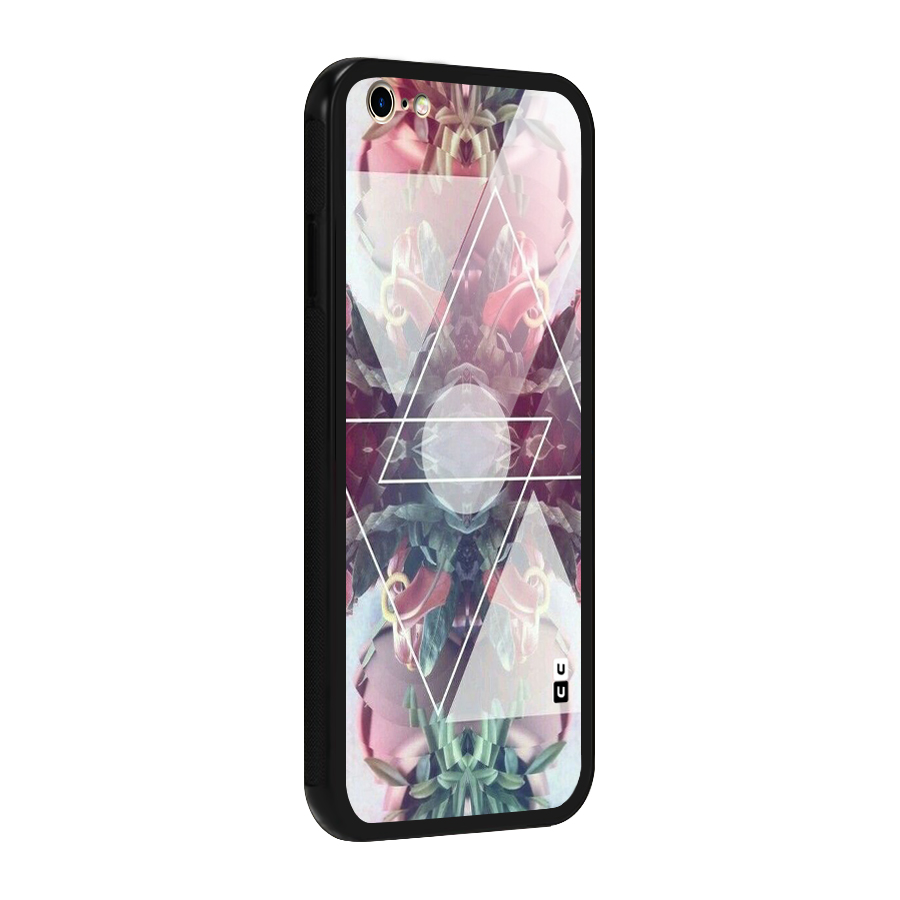 Floral Triangle Glass Back Case for iPhone 6 Plus 6S Plus