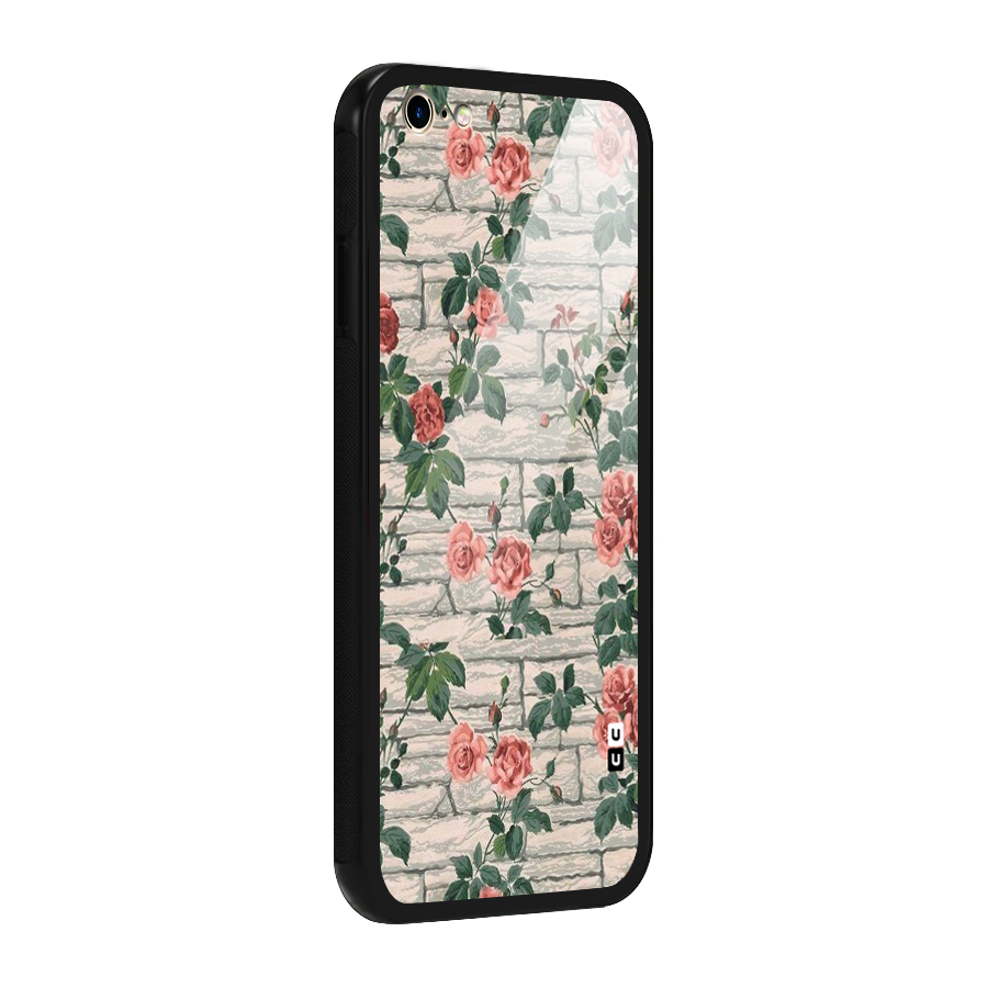 Floral Wall Design Glass Back Case for iPhone 6 Plus 6S Plus