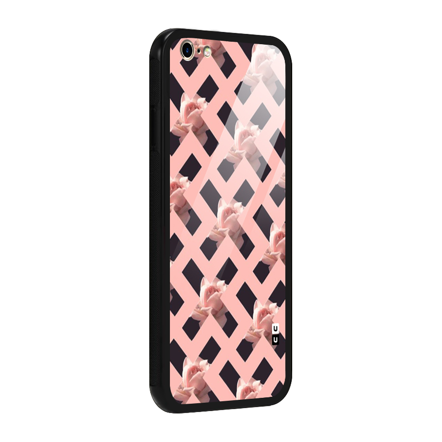 Floral X Design Glass Back Case for iPhone 6 Plus 6S Plus