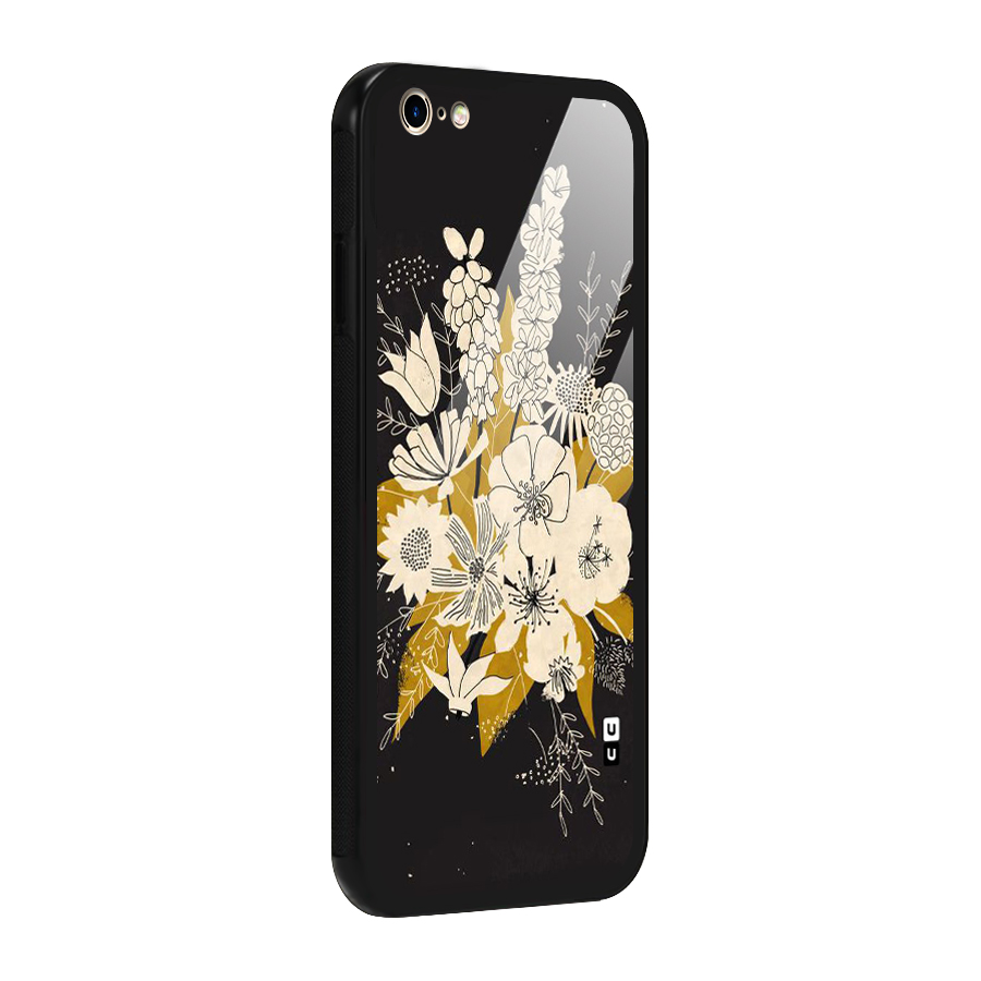 Flower Drawing Glass Back Case for iPhone 6 Plus 6S Plus