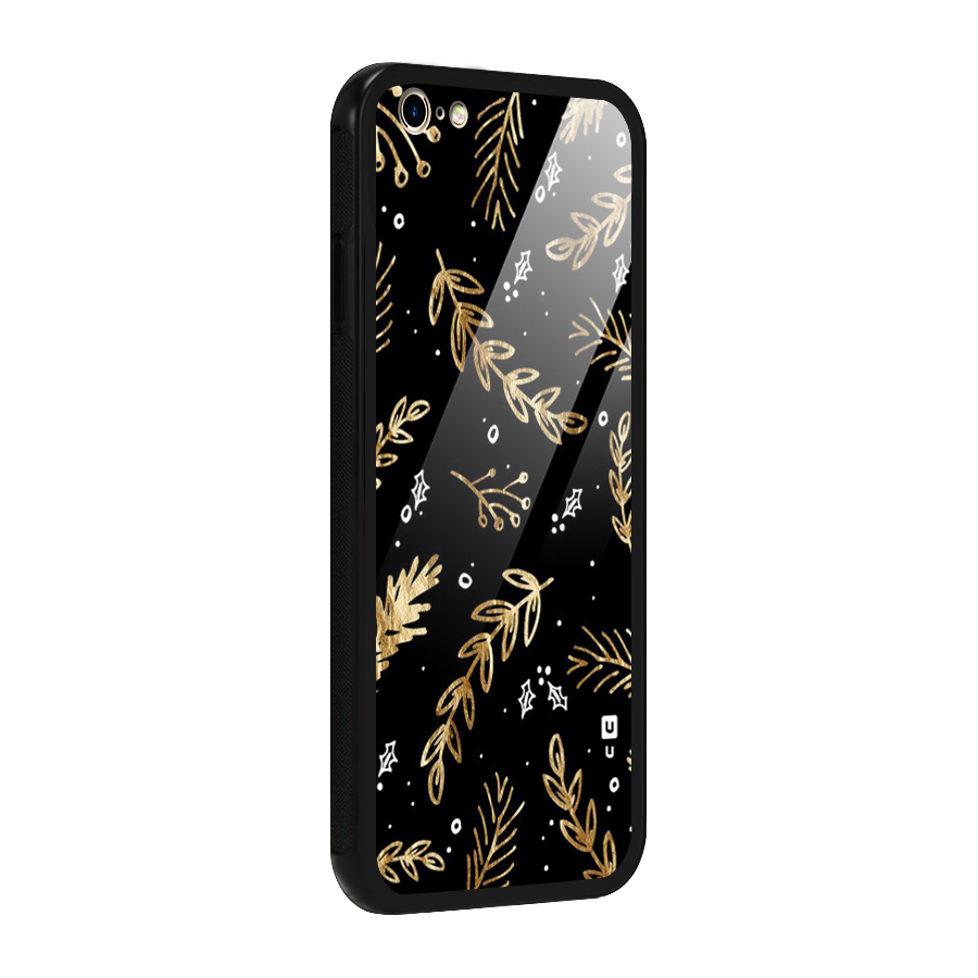 Gold Palm Leaves Glass Back Case for iPhone 6 Plus 6S Plus
