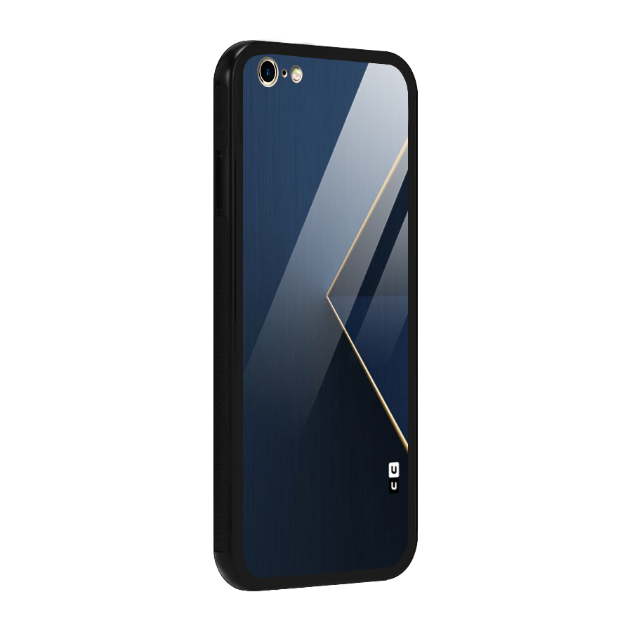 Golden Blue Triangle Glass Back Case for iPhone 6 Plus 6S Plus