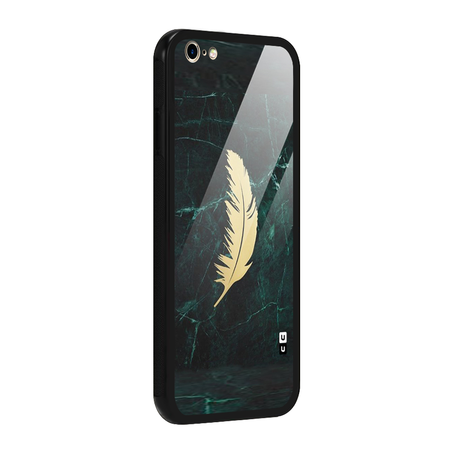 Golden Feather Glass Back Case for iPhone 6 Plus 6S Plus