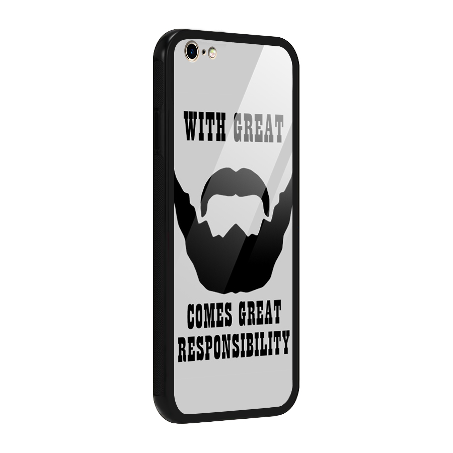 Great Beard Great Responsibility Glass Back Case for iPhone 6 Plus 6S Plus