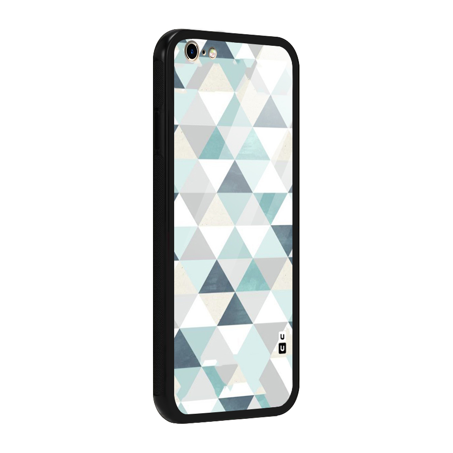 Green And Grey Pattern Glass Back Case for iPhone 6 Plus 6S Plus