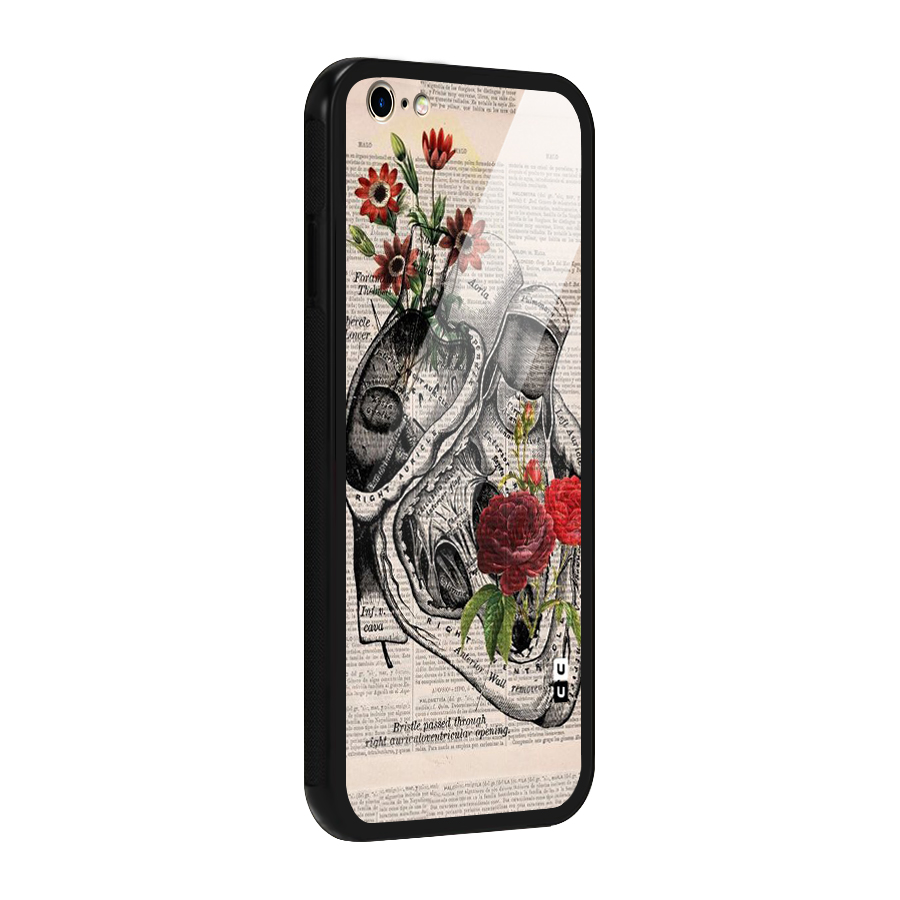 Heart Newspaper Glass Back Case for iPhone 6 Plus 6S Plus