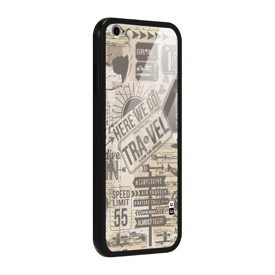 Here We Travel Glass Back Case for iPhone 6 Plus 6S Plus