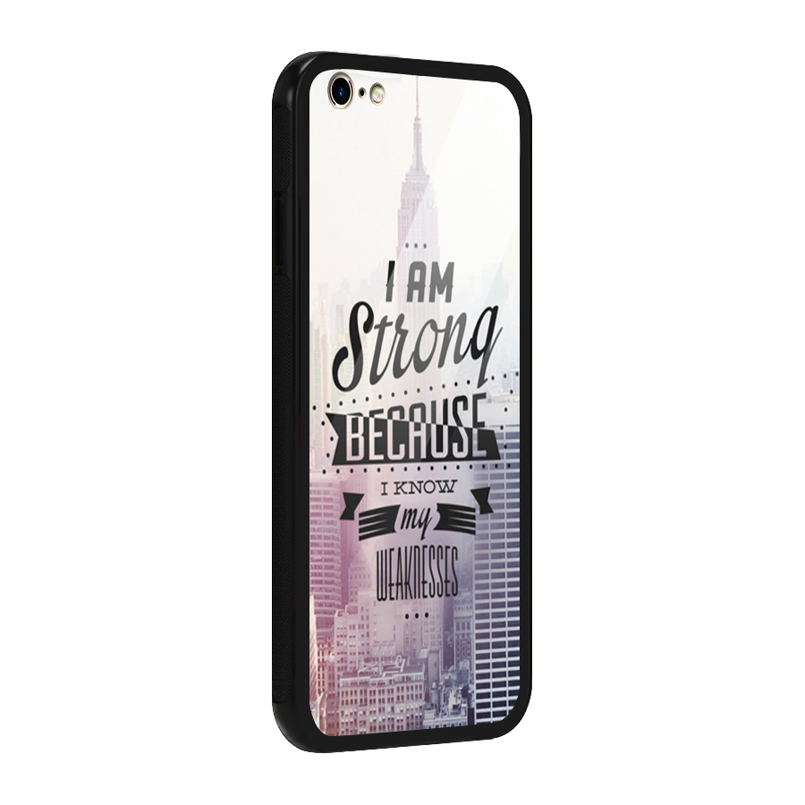 I am Strong Glass Back Case for iPhone 6 Plus 6S Plus
