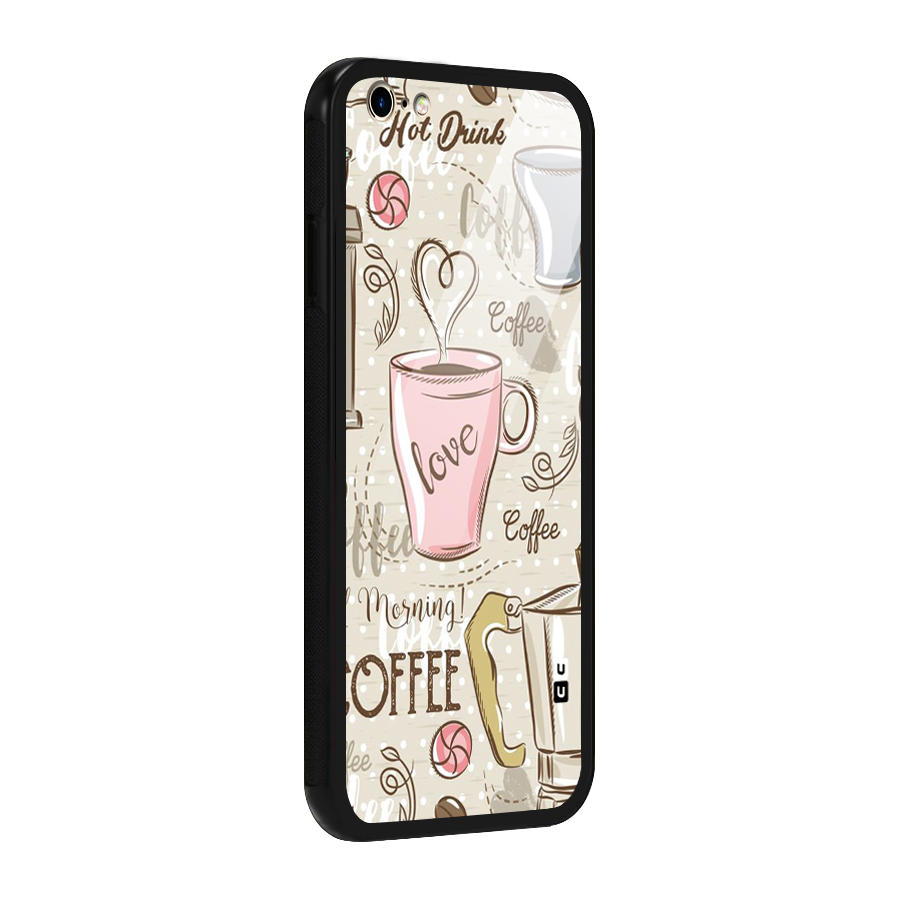 Love Coffee Design Glass Back Case for iPhone 6 Plus 6S Plus