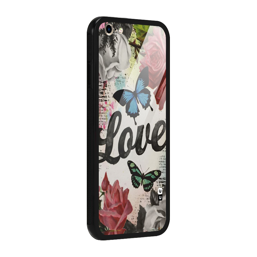 Lovely Butterfly Love Glass Back Case for iPhone 6 Plus 6S Plus