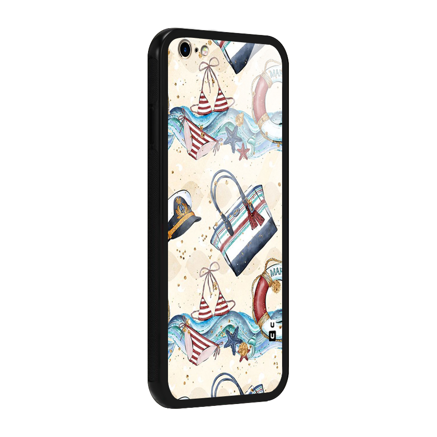 Marine Bag Design Glass Back Case for iPhone 6 Plus 6S Plus