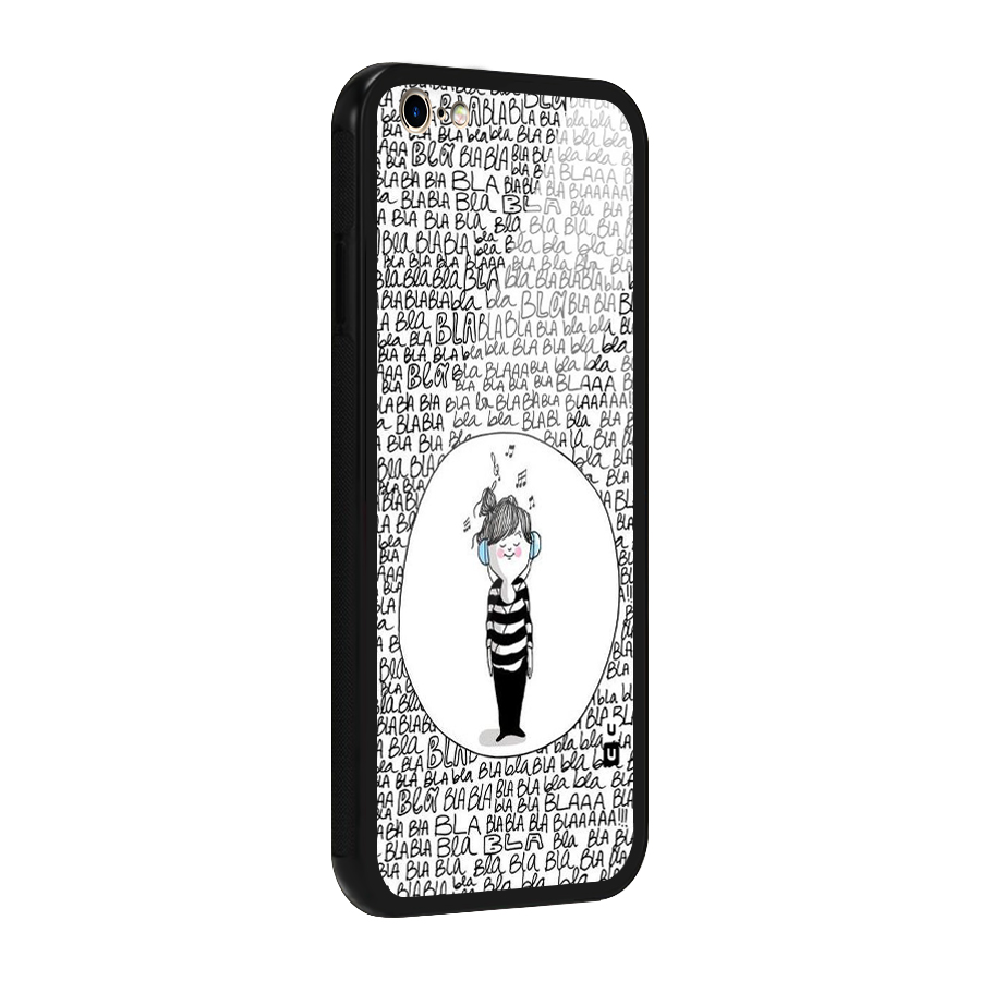 Music And Bla Bla Glass Back Case for iPhone 6 Plus 6S Plus