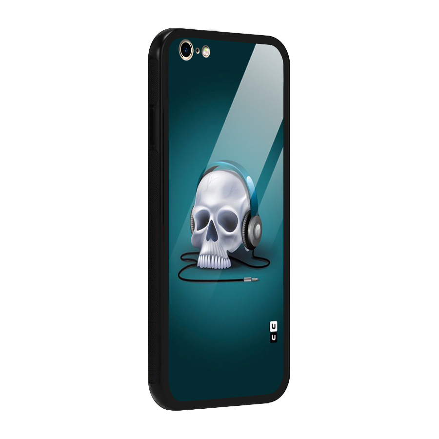 Music Skull Glass Back Case for iPhone 6 Plus 6S Plus