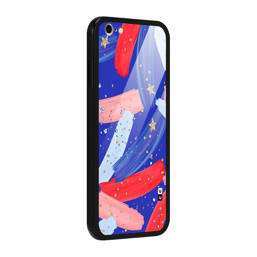 Paint Stars Glass Back Case for iPhone 6 Plus 6S Plus