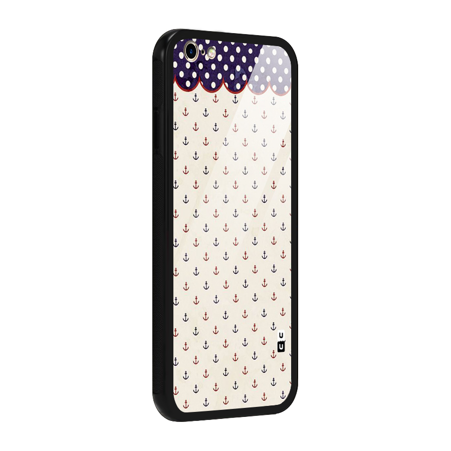 Polka Anchor Glass Back Case for iPhone 6 Plus 6S Plus