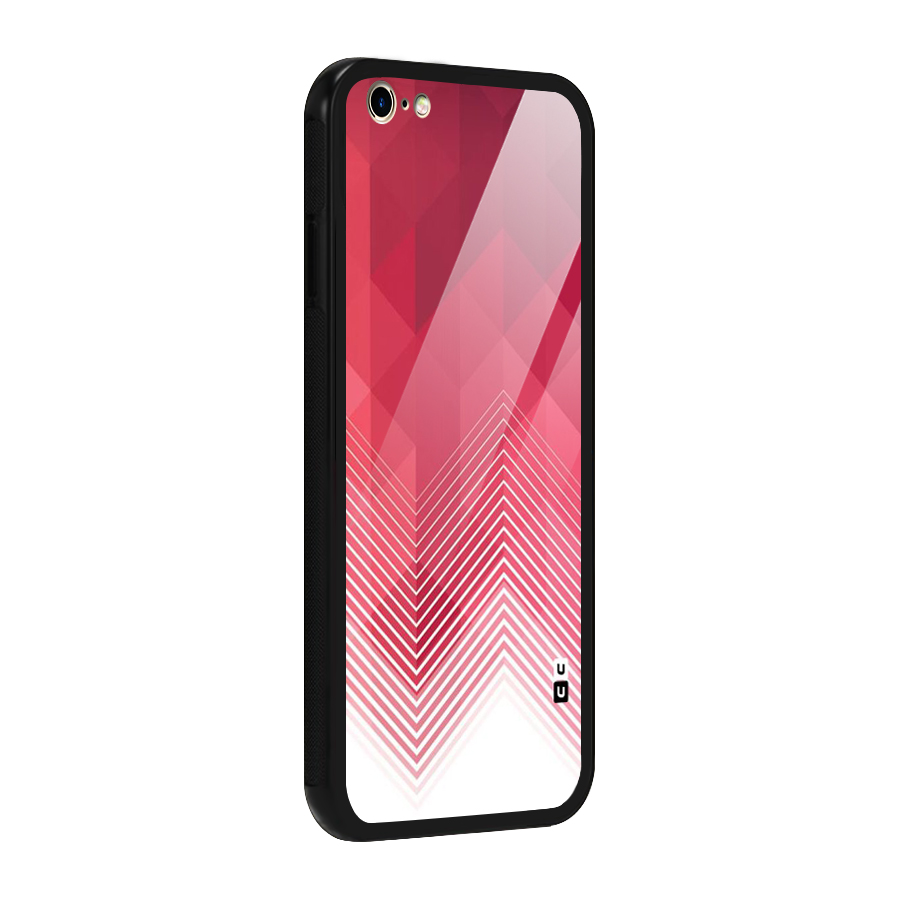 Red Chevron Abstract Glass Back Case for iPhone 6 Plus 6S Plus
