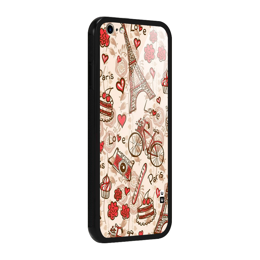 Red Peach City Glass Back Case for iPhone 6 Plus 6S Plus