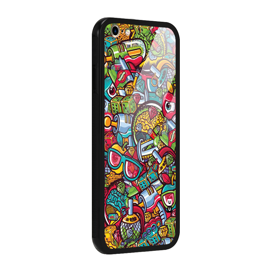 Retro Diamond Design Glass Back Case for iPhone 6 Plus 6S Plus