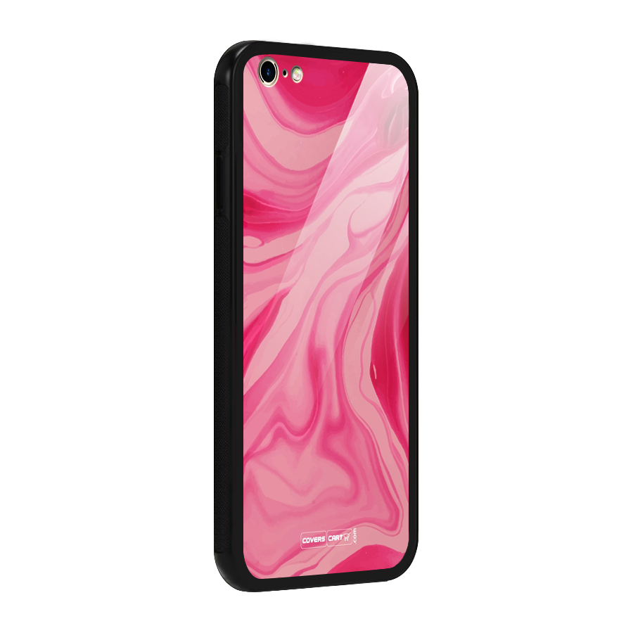 Sizzling Pink Marble Texture Glass Back Case for iPhone 6 Plus 6S Plus