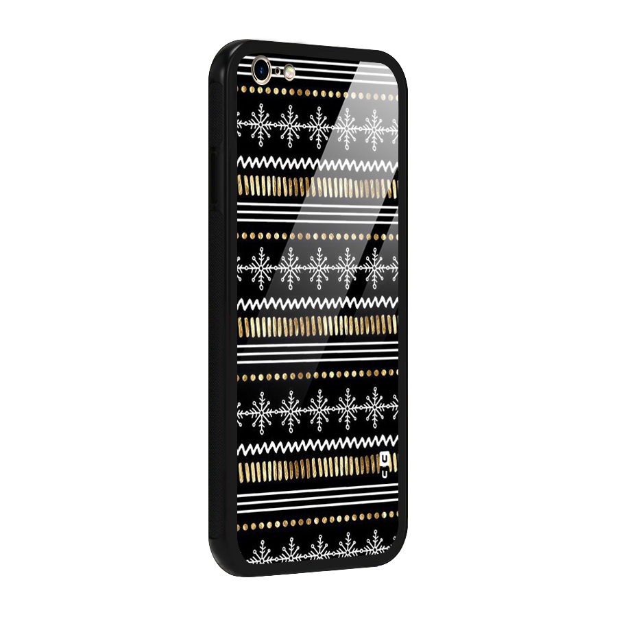 Snowflakes Gold Glass Back Case for iPhone 6 Plus 6S Plus