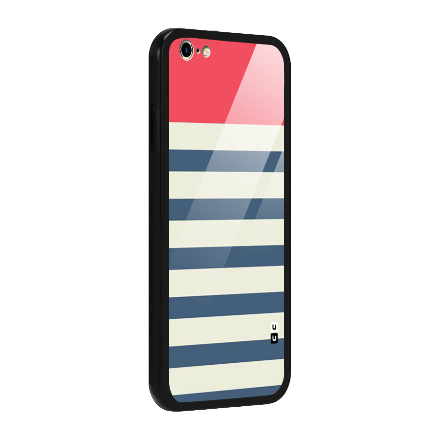 Solid Orange And Stripes Glass Back Case for iPhone 6 Plus 6S Plus