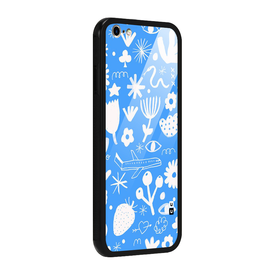 Space Blue Pattern Glass Back Case for iPhone 6 Plus 6S Plus