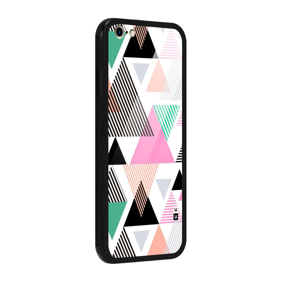 Stripes Abstract Colors Glass Back Case for iPhone 6 Plus 6S Plus