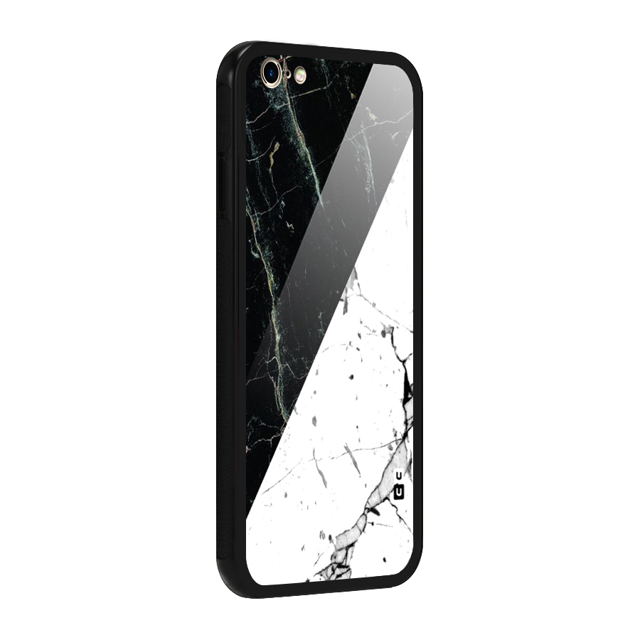 Stylish Diagonal Marble Glass Back Case for iPhone 6 Plus 6S Plus
