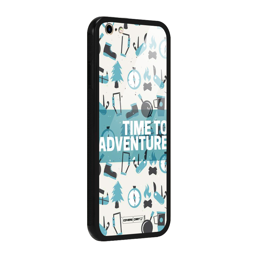 Time To Adventure Blazing Blue Glass Back Case for iPhone 6 Plus 6S Plus