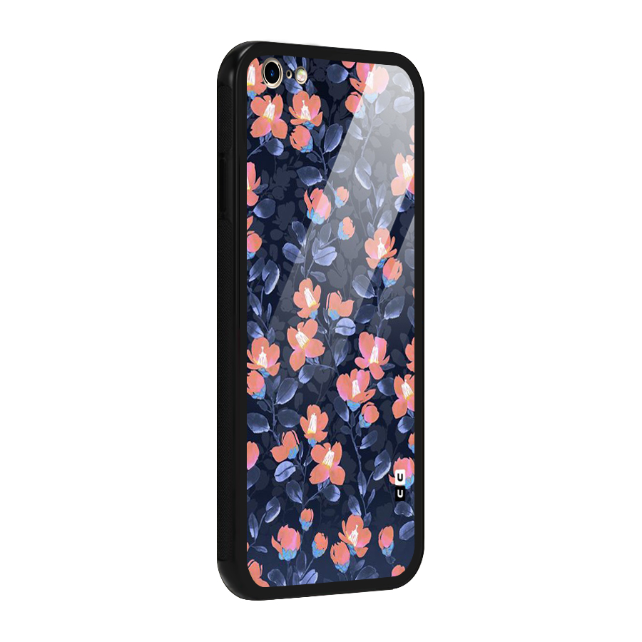 Tiny Peach Flowers Glass Back Case for iPhone 6 Plus 6S Plus