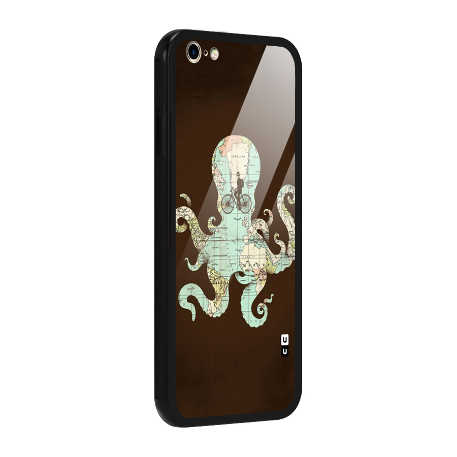Travel Octopus Glass Back Case for iPhone 6 Plus 6S Plus