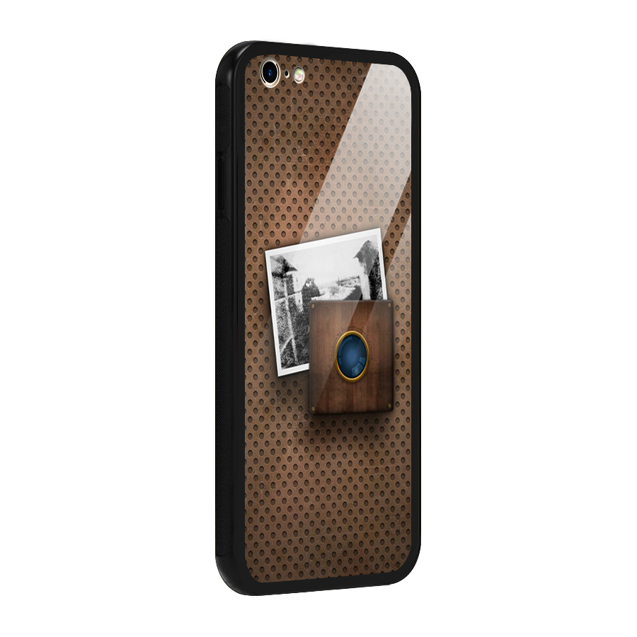 Vintage Wood Camera Glass Back Case for iPhone 6 Plus 6S Plus