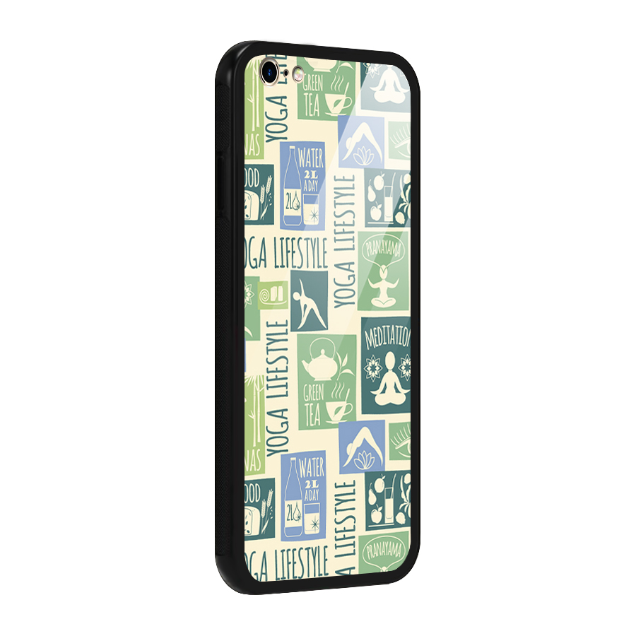 Vintage Yoga Lifestyle Glass Back Case for iPhone 6 Plus 6S Plus